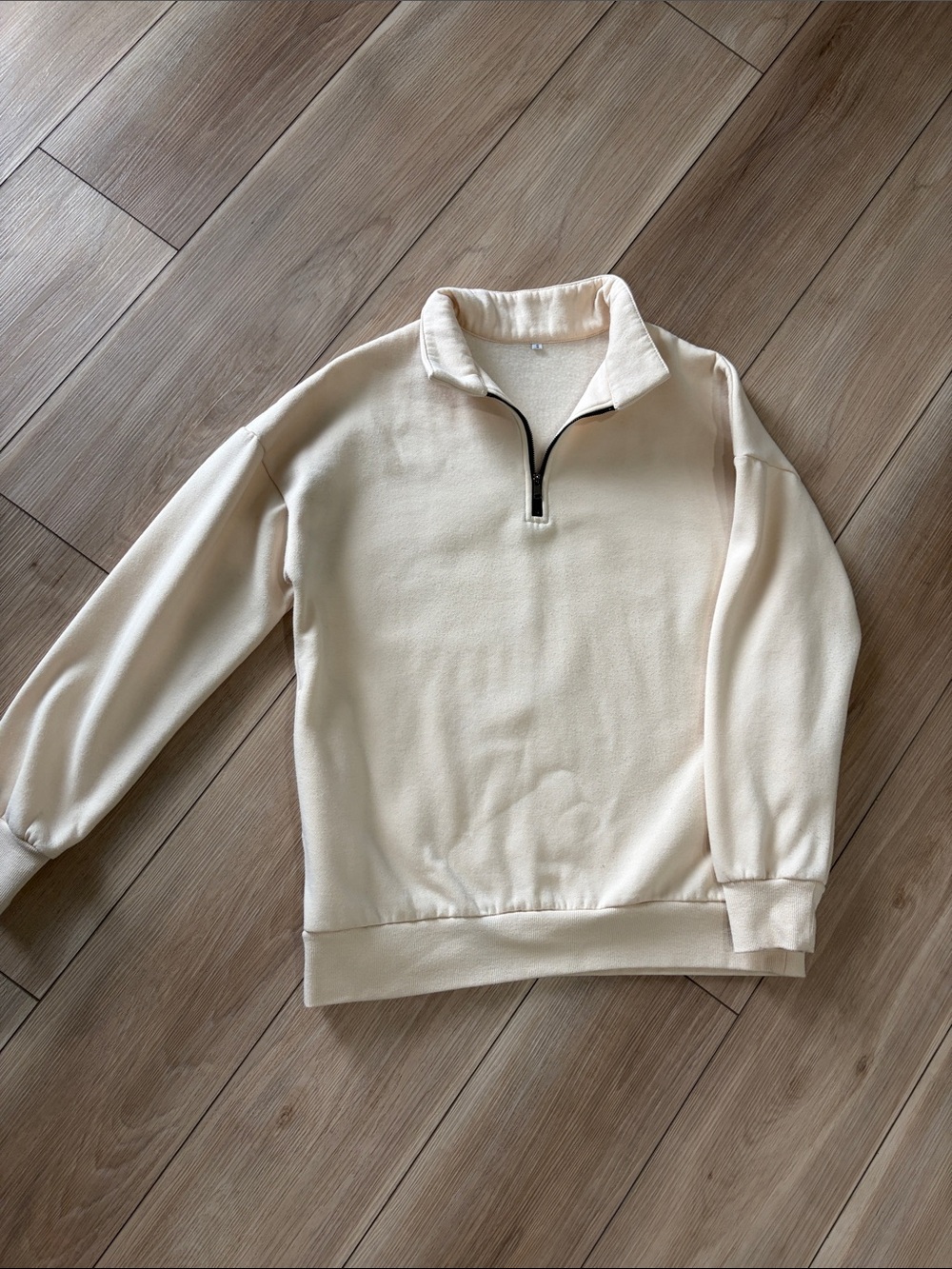 Cream Quarter-Zip Pullover Sweater